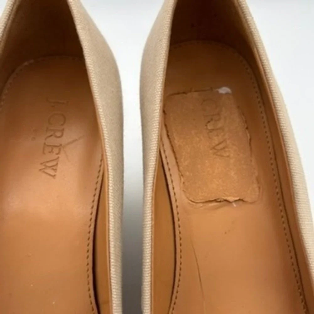 J.Crew Espadrille Wedges Women Sz 9.5 Beige Canvas Jute Summer Shoes